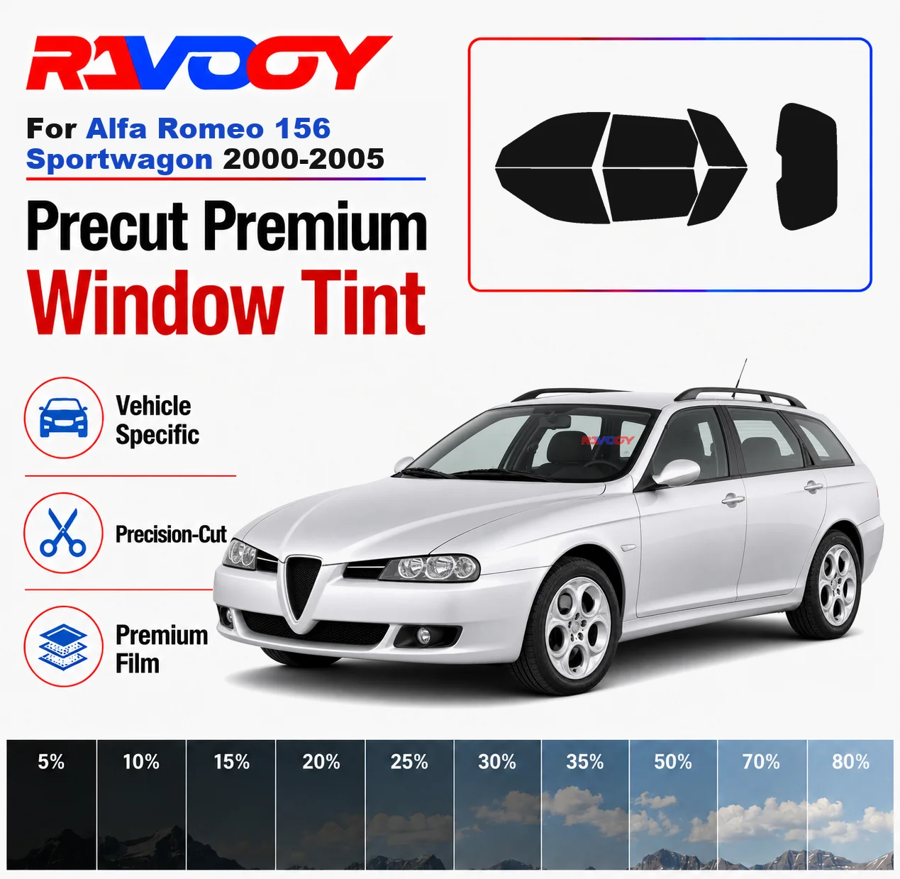 Premium Precut Window Tint Kit Front Rear Windows Rear Windshield For Alfa Romeo 156 Sportwagon 2000-2005 Nano Ceramic Film
Premium Precut Window Tint Kit Front Rear Windows Rear Windshield For Alfa Romeo 156 Sportwagon 2000-2005 Nano Ceramic Film