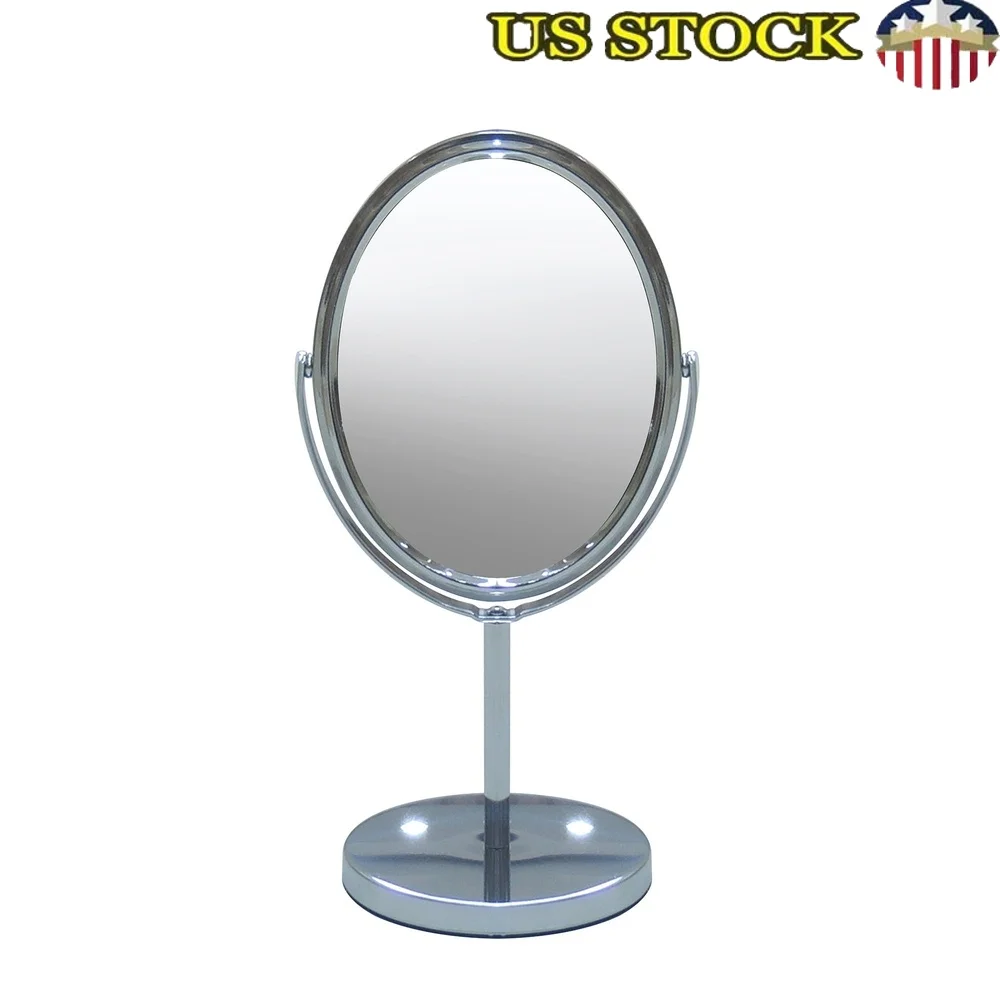 Овальное двухстороннее 5-кратное увеличительное отдельно стоящее зеркало для бритья, полированное металлическое прозрачное отражение, регулируемый угол, идеальный макияж
Овальное двухстороннее 5-кратное увеличительное отдельно стоящее зеркало для бритья, полированное металлическое прозрачное отражение, регулируемый угол, идеальный макияж