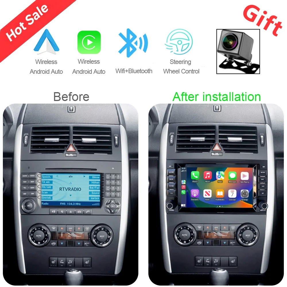 CHSTEK Android 13 For Mercedes Benz A B Class Sprinter W906 B200 W245 W639 W169 Vito Viano Car Radio Stereo Carplay GPS WIFI 4G
CHSTEK Android 13 For Mercedes Benz A B Class Sprinter W906 B200 W245 W639 W169 Vito Viano Car Radio Stereo Carplay GPS WIFI 4G