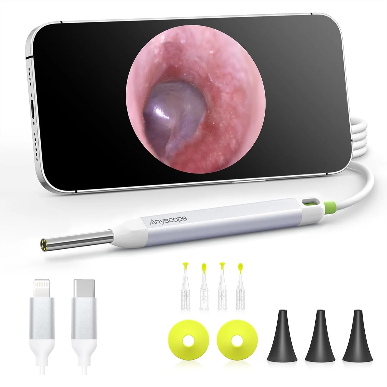 HD Digital Otoscope with Light, Ear Camera for Ear Wax Removal, Compatible with iPhone and Android
HD Digital Otoscope with Light, Ear Camera for Ear Wax Removal, Compatible with iPhone and Android