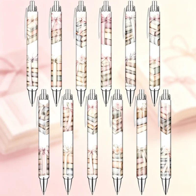 12PCS Retractable Ballpoint Pens, Book Stack & Bow Design, Retro Floral Style, Office Stationery & Gifts, Random Styles
12PCS Retractable Ballpoint Pens, Book Stack & Bow Design, Retro Floral Style, Office Stationery & Gifts, Random Styles
