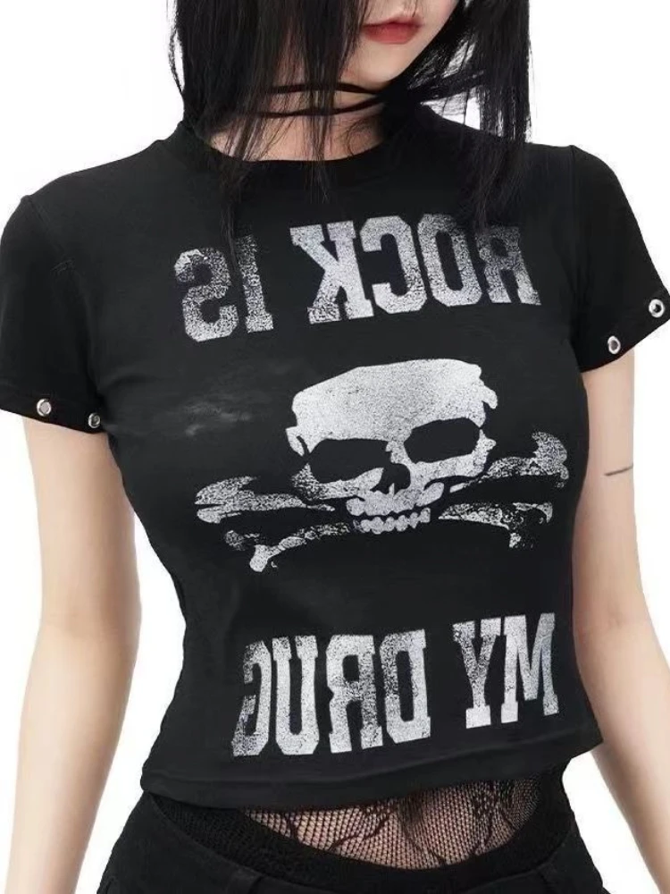 Винтажная готическая футболка в стиле гранж, женская футболка с коротким рукавом 2000-х годов, топы с принтом цыпленка и черепа Y2k, летняя эстетичная уличная одежда, тонкая одежда
Винтажная готическая футболка в стиле гранж, женская футболка с коротким рукавом 2000-х годов, топы с принтом цыпленка и черепа Y2k, летняя эстетичная уличная одежда, тонкая одежда