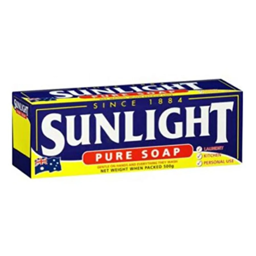 Sunlight Pure Soap, 4 Bar Pack, 500g for Laundry, Kitchen or Personal Use
Sunlight Pure Soap, 4 Bar Pack, 500g for Laundry, Kitchen or Personal Use