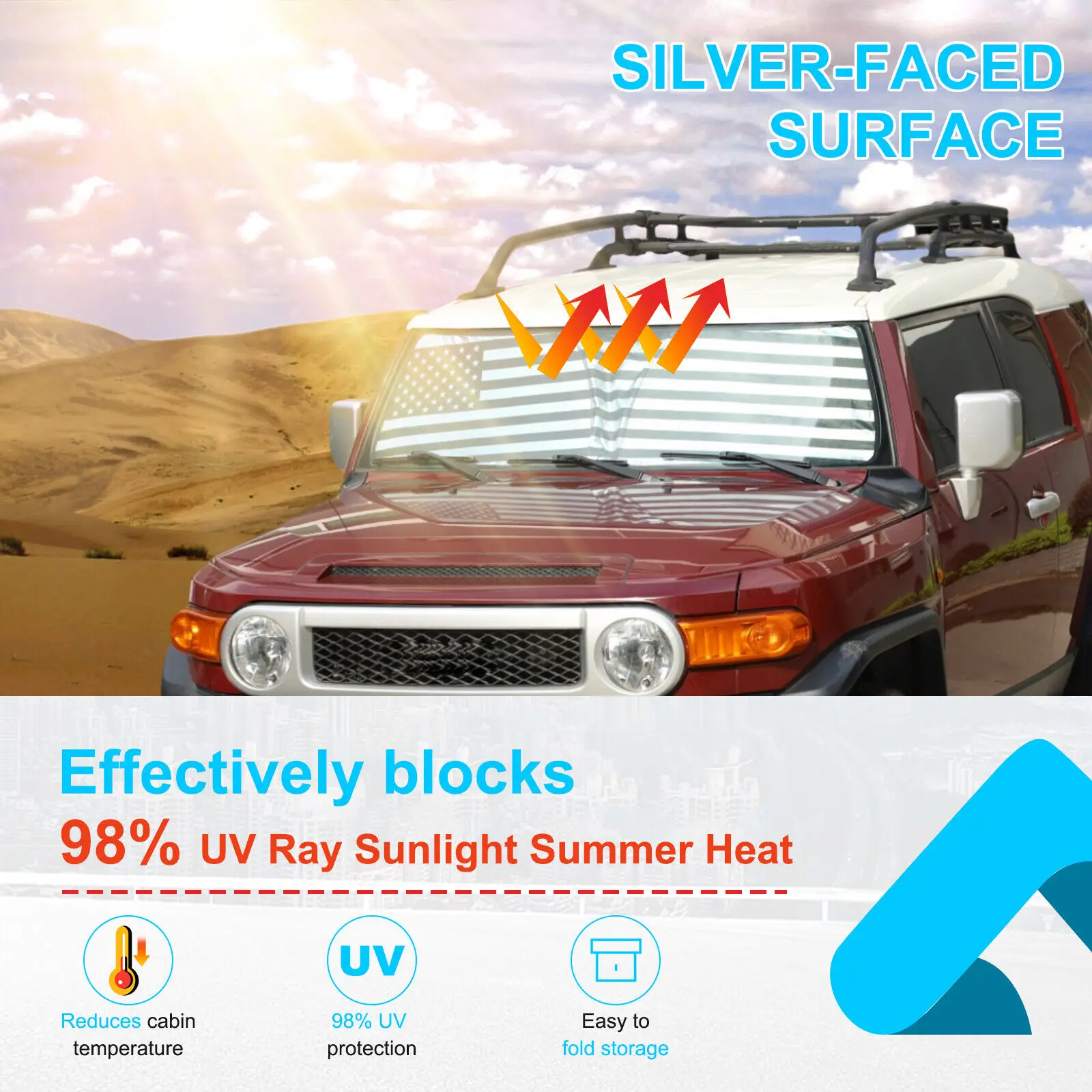 Car Windshield Sunshade UV Ray Reflector For Toyota FJ Cruiser 2007-21 Front Window SunShield Cover Foldable Reflective SunVisor
Car Windshield Sunshade UV Ray Reflector For Toyota FJ Cruiser 2007-21 Front Window SunShield Cover Foldable Reflective SunVisor