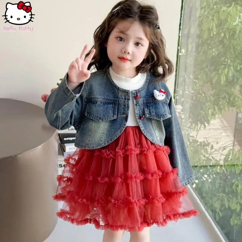 2Pcs Girls Denim Set Hello Kitty Spring Autumn Kawaii Cartoon New Style Fashion Sweet Casual Mesh Dress Children's Gifts
2Pcs Girls Denim Set Hello Kitty Spring Autumn Kawaii Cartoon New Style Fashion Sweet Casual Mesh Dress Children's Gifts