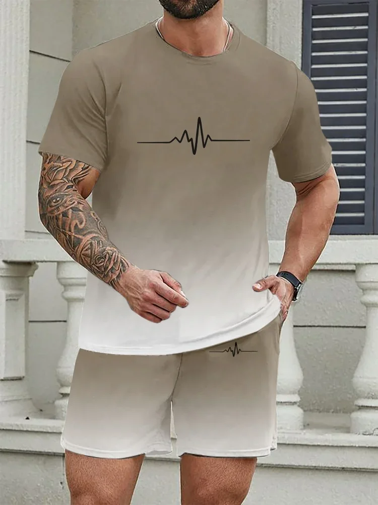Fashion Summer 3D Stripe Letter Print Men's T Shirt Set Hip Hop Trend Harajuku Street Casual O-neck Oversized Short Sleeve Suit
Fashion Summer 3D Stripe Letter Print Men's T Shirt Set Hip Hop Trend Harajuku Street Casual O-neck Oversized Short Sleeve Suit