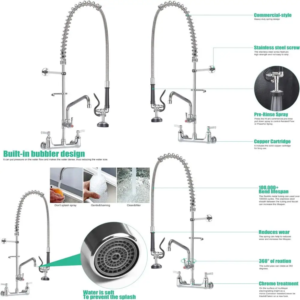 8-дюймовый настенный коммерческий кухонный смеситель с распылителем для предварительного ополаскивания и длиной 12 дюймов
8-дюймовый настенный коммерческий кухонный смеситель с распылителем для предварительного ополаскивания и длиной 12 дюймов