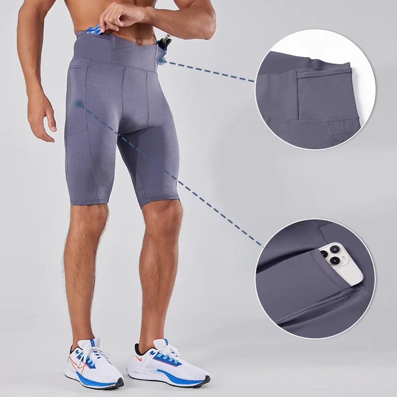 High elastic speed dry sports leggings for men's fitness marathon training, high waist five point racing compression shorts
High elastic speed dry sports leggings for men's fitness marathon training, high waist five point racing compression shorts
