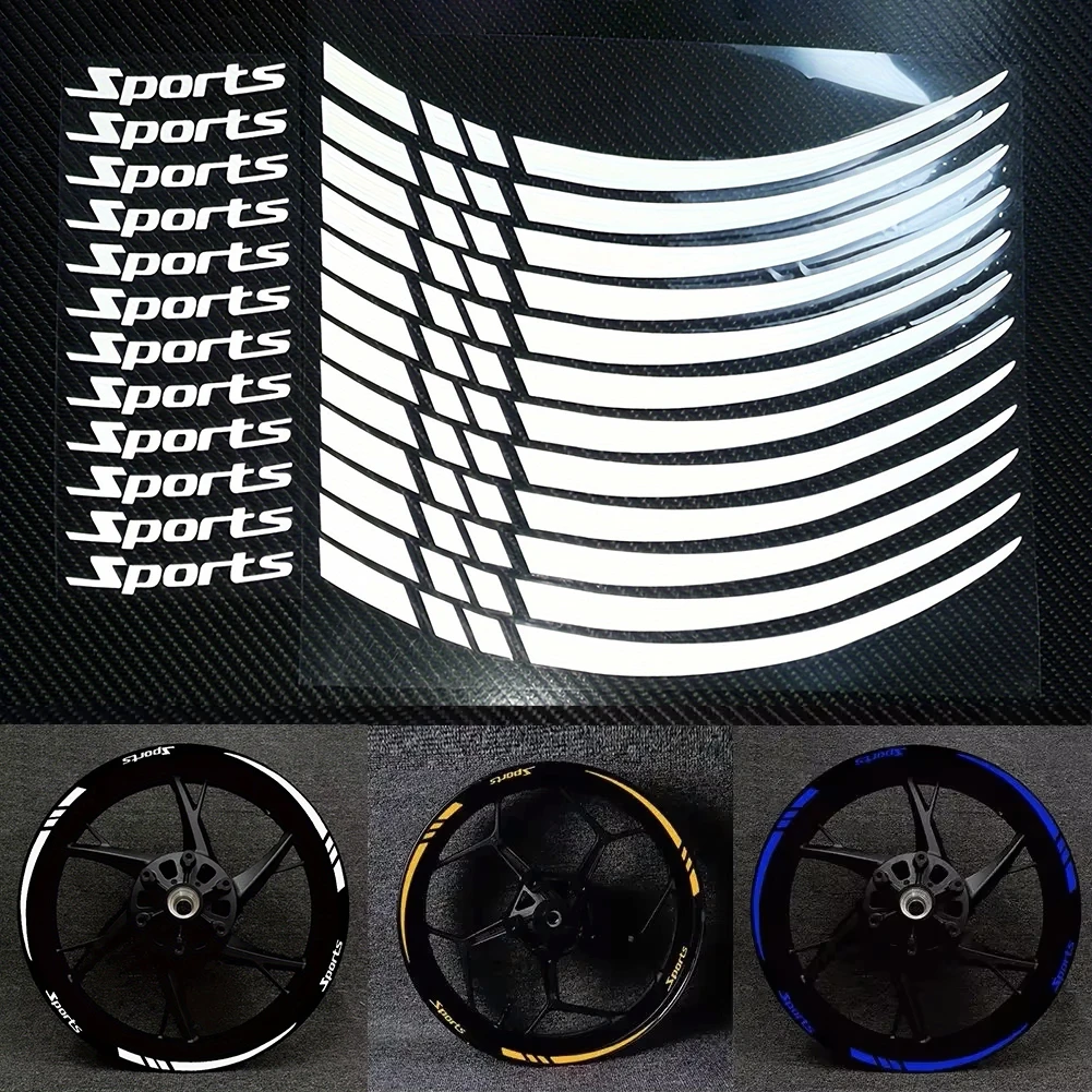 12 pieces Motorcycle Bicycle Wheel Rim Stripe Reflective 18-21in Wheel Decal Tape Sticker Motorcycle Car Tire Decals Trim Strips
12 pieces Motorcycle Bicycle Wheel Rim Stripe Reflective 18-21in Wheel Decal Tape Sticker Motorcycle Car Tire Decals Trim Strips