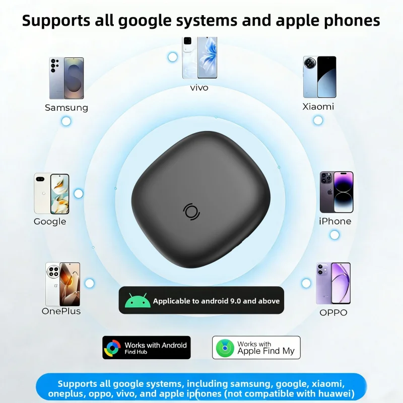Anti-loss tracker; compatible with ‘Find My’ and ‘Find My Hub’; ideal for locating everyday items and travel luggage
Anti-loss tracker; compatible with ‘Find My’ and ‘Find My Hub’; ideal for locating everyday items and travel luggage