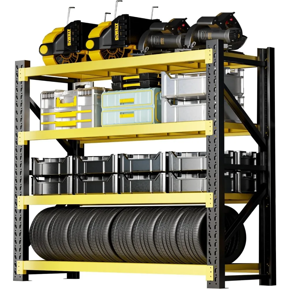 78H Garage Shelving Heavy Duty,Adjustable 4-Tier Metal Tool Utility Shelves for Storage, 3000LBS Capacity Industrial Shelving
78H Garage Shelving Heavy Duty,Adjustable 4-Tier Metal Tool Utility Shelves for Storage, 3000LBS Capacity Industrial Shelving