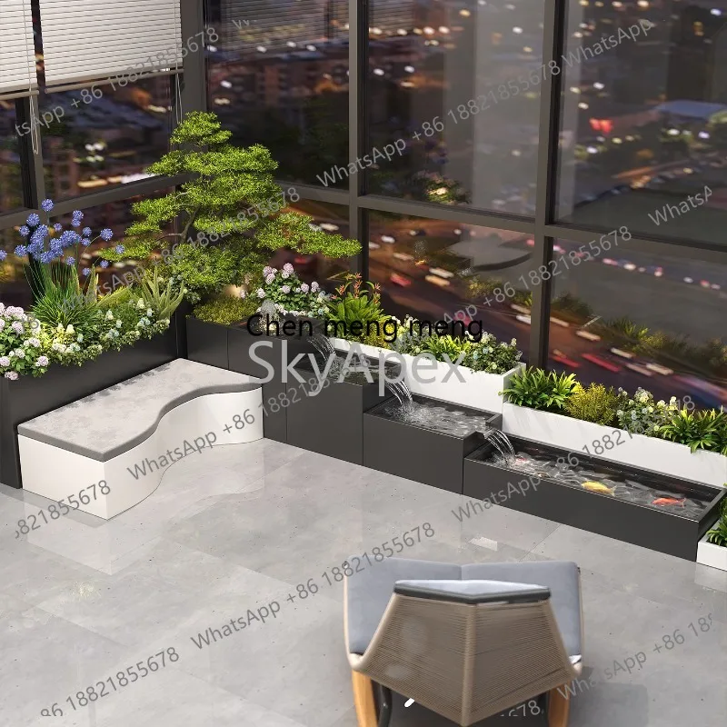 Finished Stainless Steel Courtyard Water Ornament Durable Circulating Waterfall Zen Landscape with Fish
Finished Stainless Steel Courtyard Water Ornament Durable Circulating Waterfall Zen Landscape with Fish