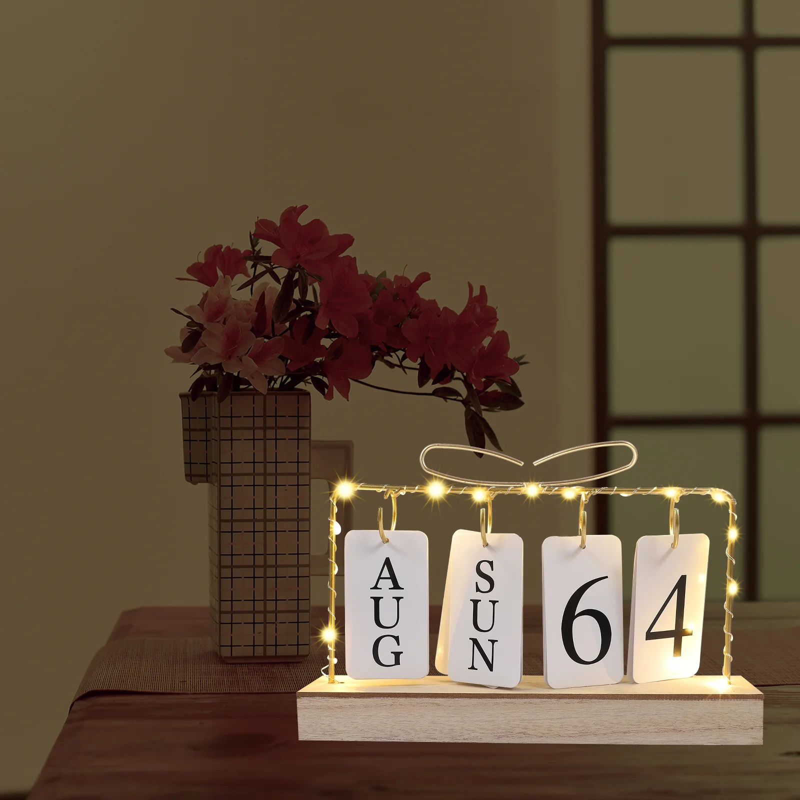 Creative Perpetual Calendar with Lamp Elegant Wooden Calendar Decoration for Desk Home Office Use Portable Design
Creative Perpetual Calendar with Lamp Elegant Wooden Calendar Decoration for Desk Home Office Use Portable Design