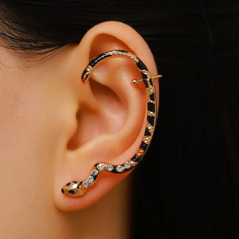 Cool snake shaped inlaid with precious stone ear jewelry, integrated ear hanging, for parties and vacations
Cool snake shaped inlaid with precious stone ear jewelry, integrated ear hanging, for parties and vacations