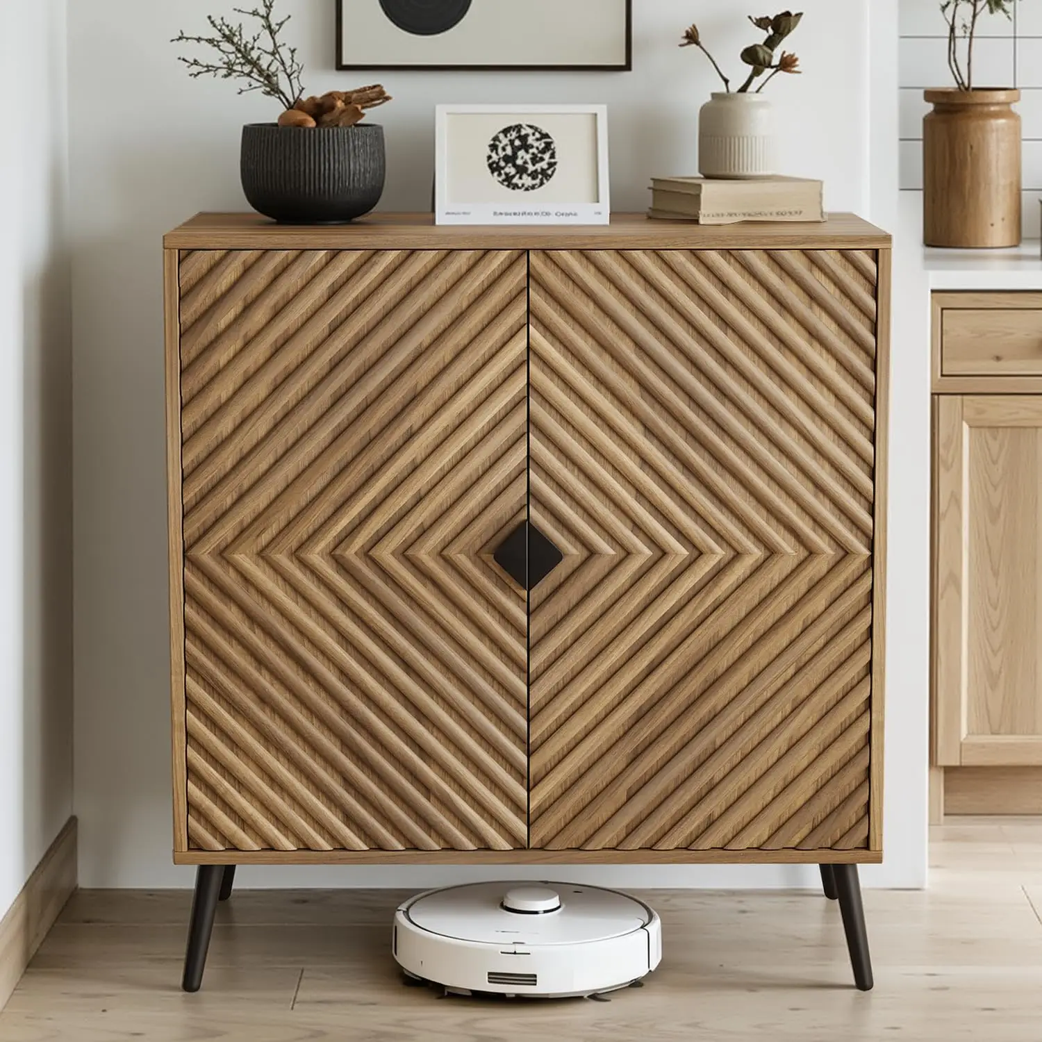 Walnut Sideboard Fluted Diamond Door Buffet Adjustable Shelf Storage Cabinet Living Entryway Hallway, Customized
Walnut Sideboard Fluted Diamond Door Buffet Adjustable Shelf Storage Cabinet Living Entryway Hallway, Customized