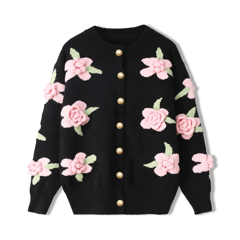 Luxury Vintage Heavy Duty 3D Flower Round Neck Long Sleeve Cardigan with Pearl Buttons Autumn Spring 2025 New Women's Jacket
Luxury Vintage Heavy Duty 3D Flower Round Neck Long Sleeve Cardigan with Pearl Buttons Autumn Spring 2025 New Women's Jacket
