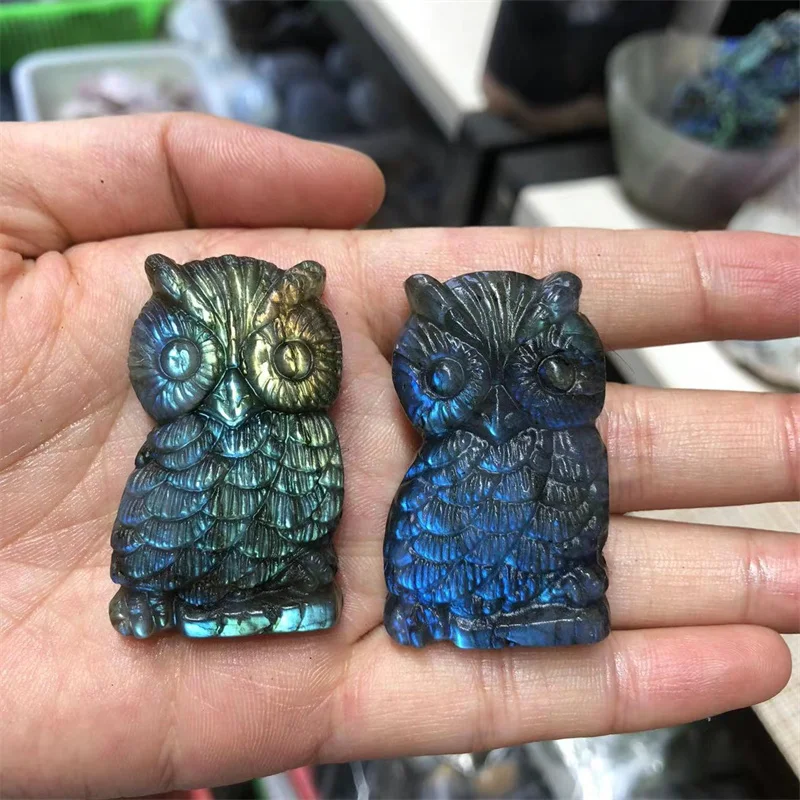 Labradorite Owl Natural Stones Quartz Crystal Carved Animals Healing Reiki Gemstones Crafts Home Decoration
Labradorite Owl Natural Stones Quartz Crystal Carved Animals Healing Reiki Gemstones Crafts Home Decoration