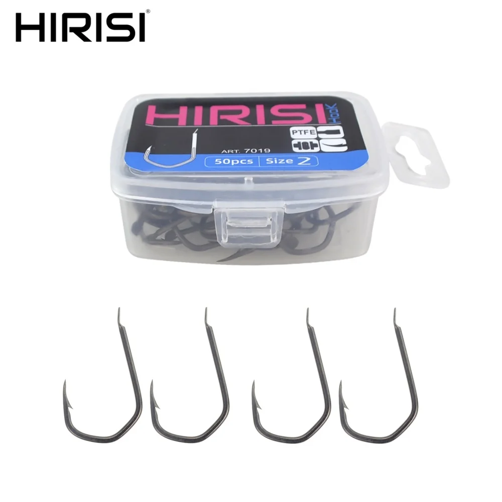 Hirisi 50pcs PTFE Coated Barbed Fishing Hooks High Carbon Steel 7019
Hirisi 50pcs PTFE Coated Barbed Fishing Hooks High Carbon Steel 7019
