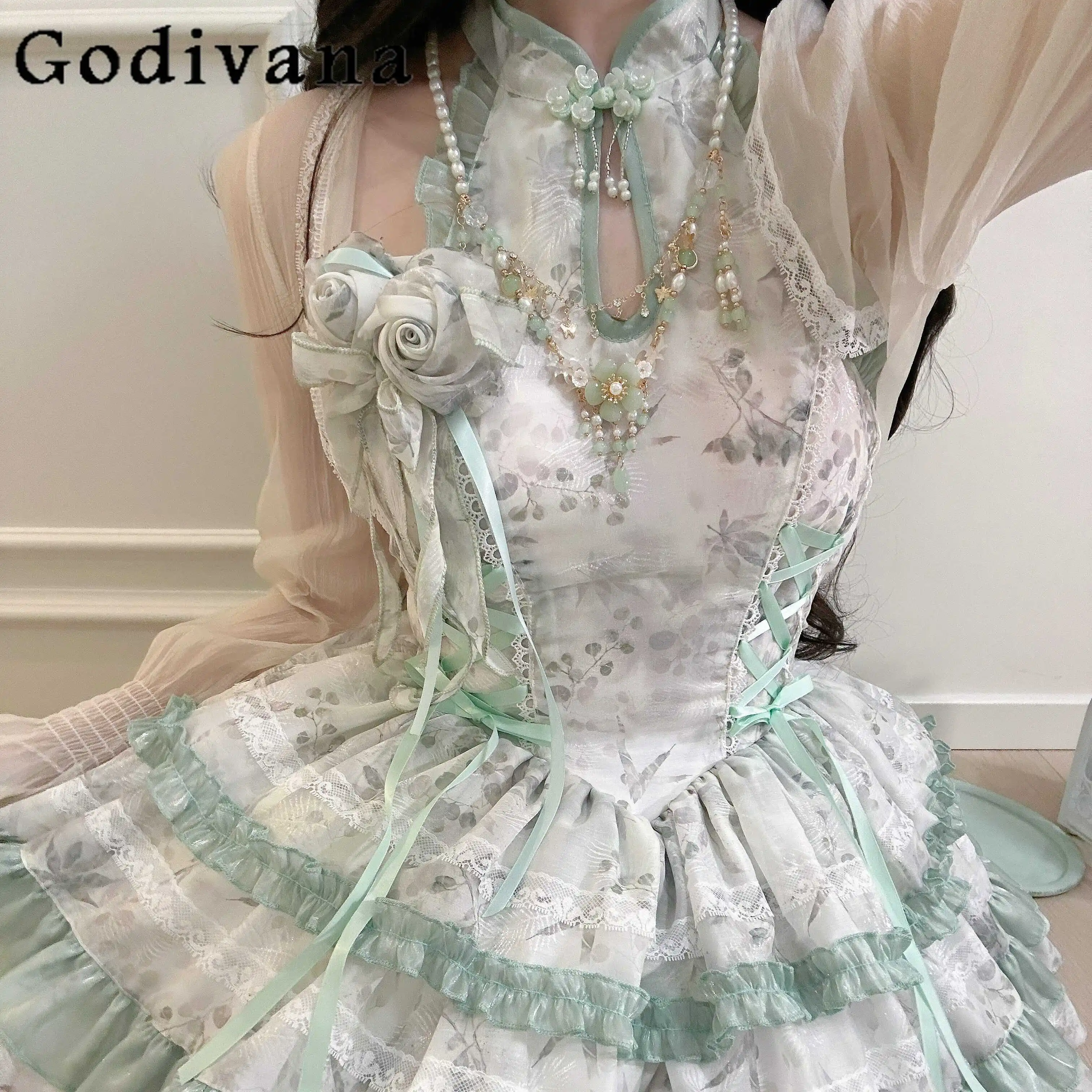 Original Design Lolita Chinese Style Halter Dress Summer Women's Sweet Cute Lace Elegant Cosplay Short Dress Y2k Accessories
Original Design Lolita Chinese Style Halter Dress Summer Women's Sweet Cute Lace Elegant Cosplay Short Dress Y2k Accessories