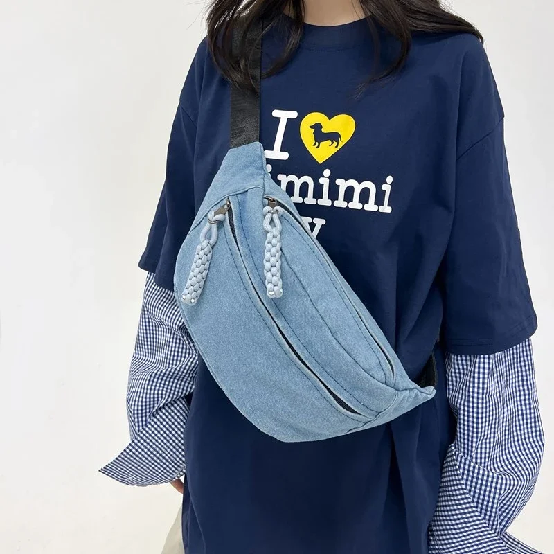 Fashion Female Belt Bag Street hip-hop Waist Bags Large capacity Waist pack Casual Ladies Denim Bags Unisex Crossbody Chest pack
Fashion Female Belt Bag Street hip-hop Waist Bags Large capacity Waist pack Casual Ladies Denim Bags Unisex Crossbody Chest pack