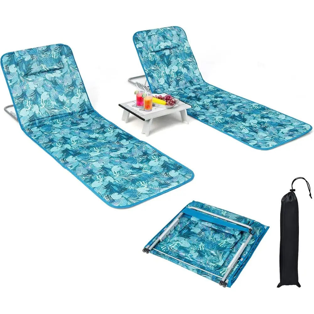 2-Pack Beach Lounge Chairs with Side Table, Adjustable Reclining for Adults, Lightweight Backpack Chairs for Lawn, Camping, Picn
2-Pack Beach Lounge Chairs with Side Table, Adjustable Reclining for Adults, Lightweight Backpack Chairs for Lawn, Camping, Picn