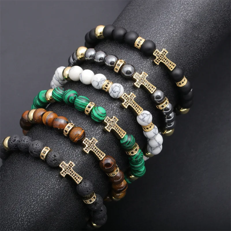 2pcs Man Stone Bracelets Cross Tiger Eye Turquoise Malachite Copper Bangels 8mm Elastic Cord Stone Bracelet For Mother's Gift
2pcs Man Stone Bracelets Cross Tiger Eye Turquoise Malachite Copper Bangels 8mm Elastic Cord Stone Bracelet For Mother's Gift