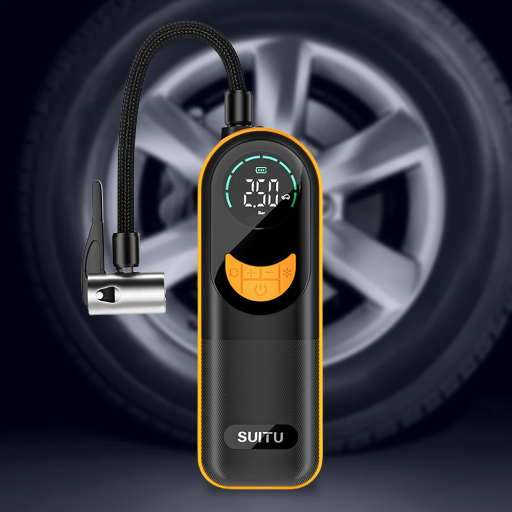 Mini Tire Inflator 3-150PSI Handheld Inflatable Pump LCD Display Portable Air Pump 2x2000mAh USB Rechargeable for Car Motorcycle
Mini Tire Inflator 3-150PSI Handheld Inflatable Pump LCD Display Portable Air Pump 2x2000mAh USB Rechargeable for Car Motorcycle