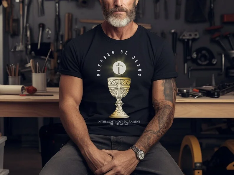 Jesus Is Blessed in The Most Holy Sacrament of The Altar Worship Shirt Eucharist Consecration Eucharist Eucharist Catholic Shirt
Jesus Is Blessed in The Most Holy Sacrament of The Altar Worship Shirt Eucharist Consecration Eucharist Eucharist Catholic Shirt