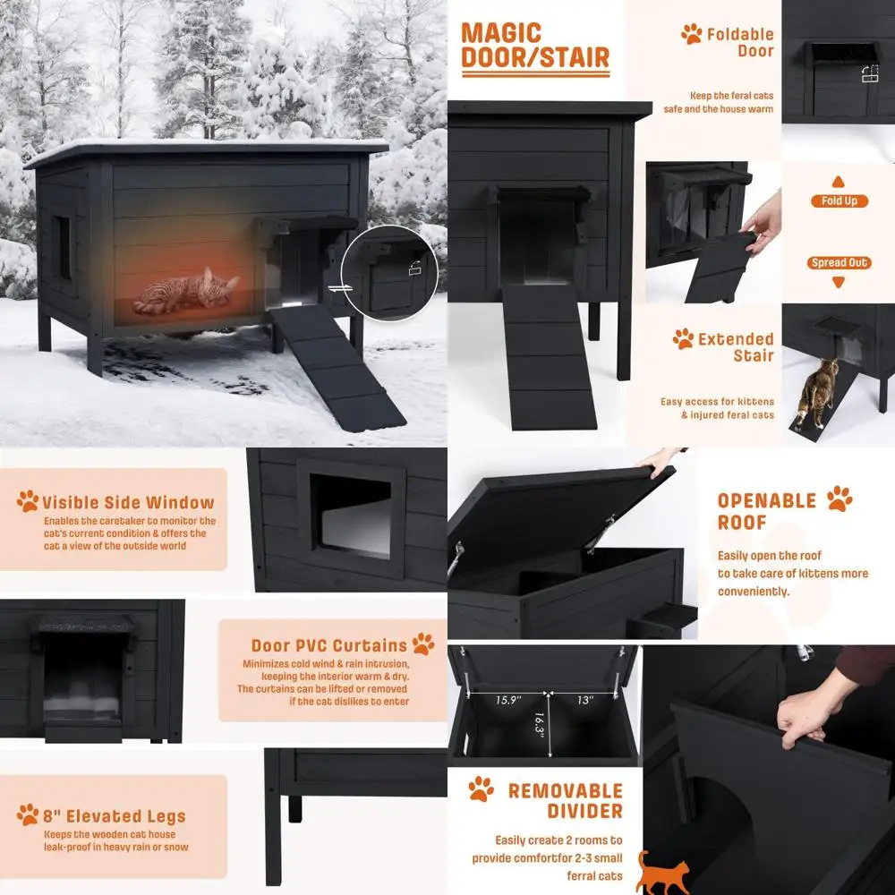 Изолированный уличный кошачий домик на зиму — устойчивое к атмосферным воздействиям большое деревянное укрытие для нескольких ферламских кошек | Прочный домик для домашних животных для холода
Изолированный уличный кошачий домик на зиму — устойчивое к атмосферным воздействиям большое деревянное укрытие для нескольких ферламских кошек | Прочный домик для домашних животных для холода