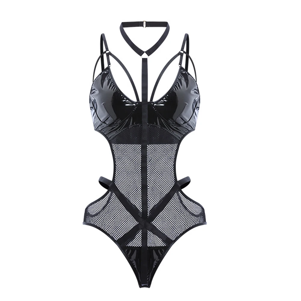 Women Sexy Erotic Lingerie Black Patent Leather Hidden Discount Bra Bodysuit Open Perspective See-through Nightdress Uniform
Women Sexy Erotic Lingerie Black Patent Leather Hidden Discount Bra Bodysuit Open Perspective See-through Nightdress Uniform