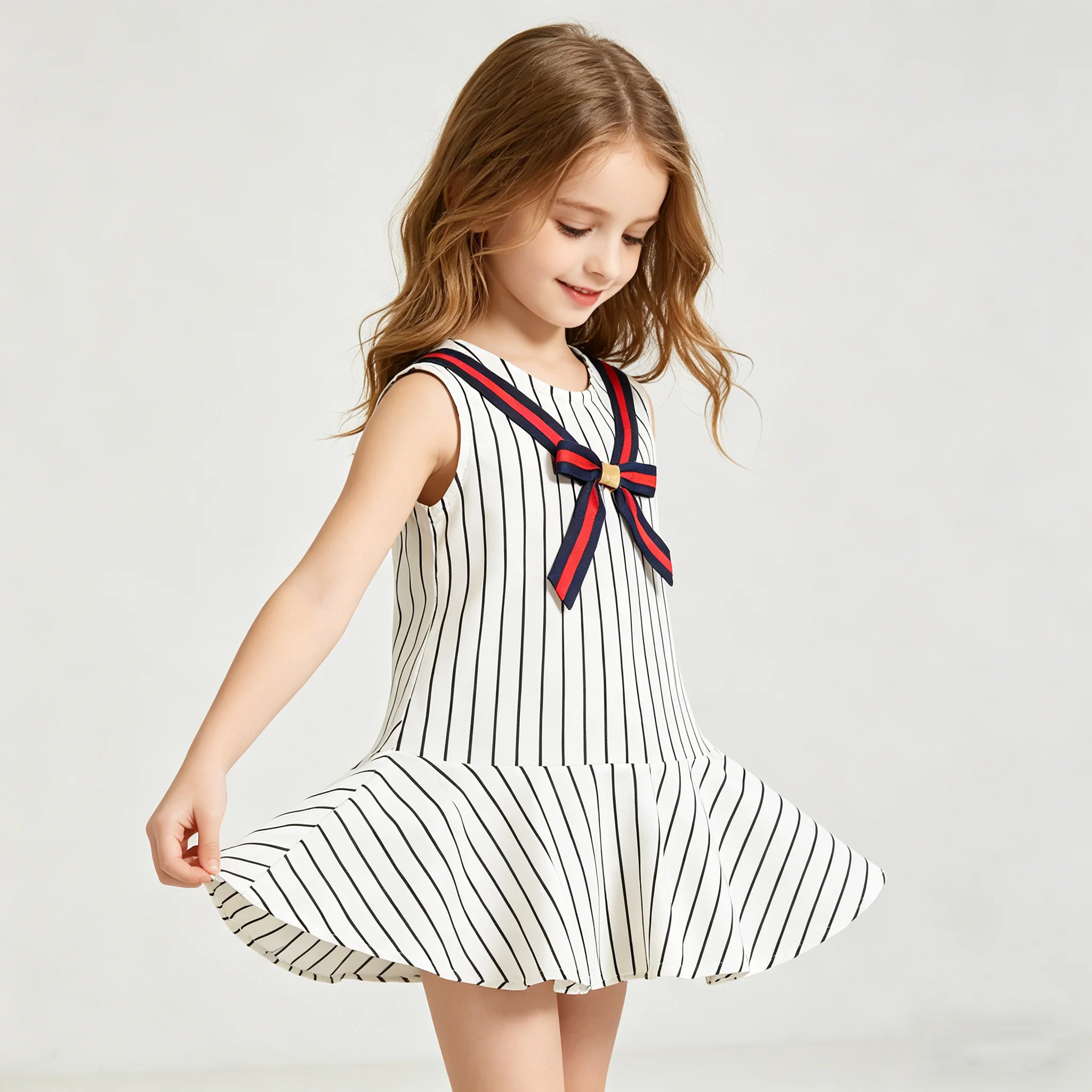 New Baby Girls Sleeveless Striped Print Dresses Clothes Bowknot Kid Summer Princess Dress Children Party Ball Pageant Outfit
New Baby Girls Sleeveless Striped Print Dresses Clothes Bowknot Kid Summer Princess Dress Children Party Ball Pageant Outfit
