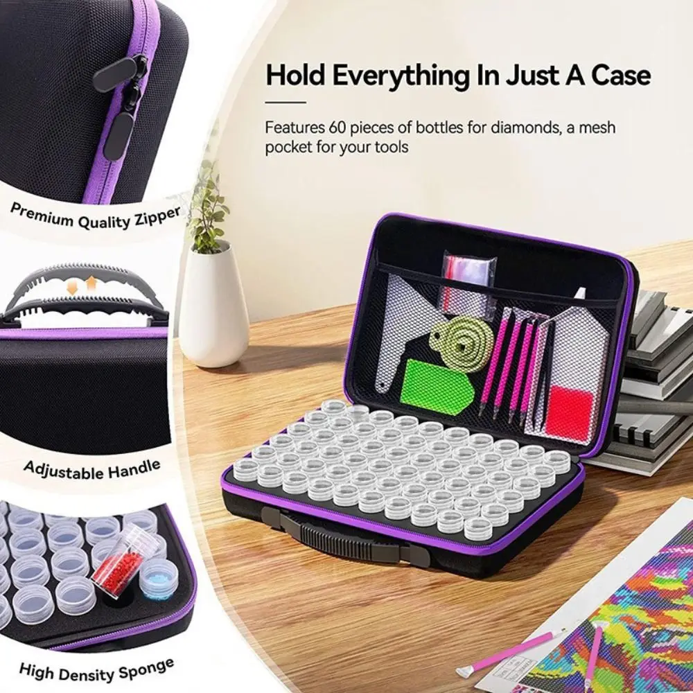 DIY Crystal Painting Storage Bag Refill Bottle Multi-Functional Zircon Tools Storage Case Art Crafts Accessories 120 Slots
DIY Crystal Painting Storage Bag Refill Bottle Multi-Functional Zircon Tools Storage Case Art Crafts Accessories 120 Slots
