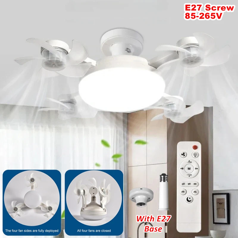 E27 LED Fans Lamp 85-265V DC Ceiling Fans with Light Remote Control Simple Quiet 50-60W Ceiling Fan with LED Lights Home Decor
E27 LED Fans Lamp 85-265V DC Ceiling Fans with Light Remote Control Simple Quiet 50-60W Ceiling Fan with LED Lights Home Decor