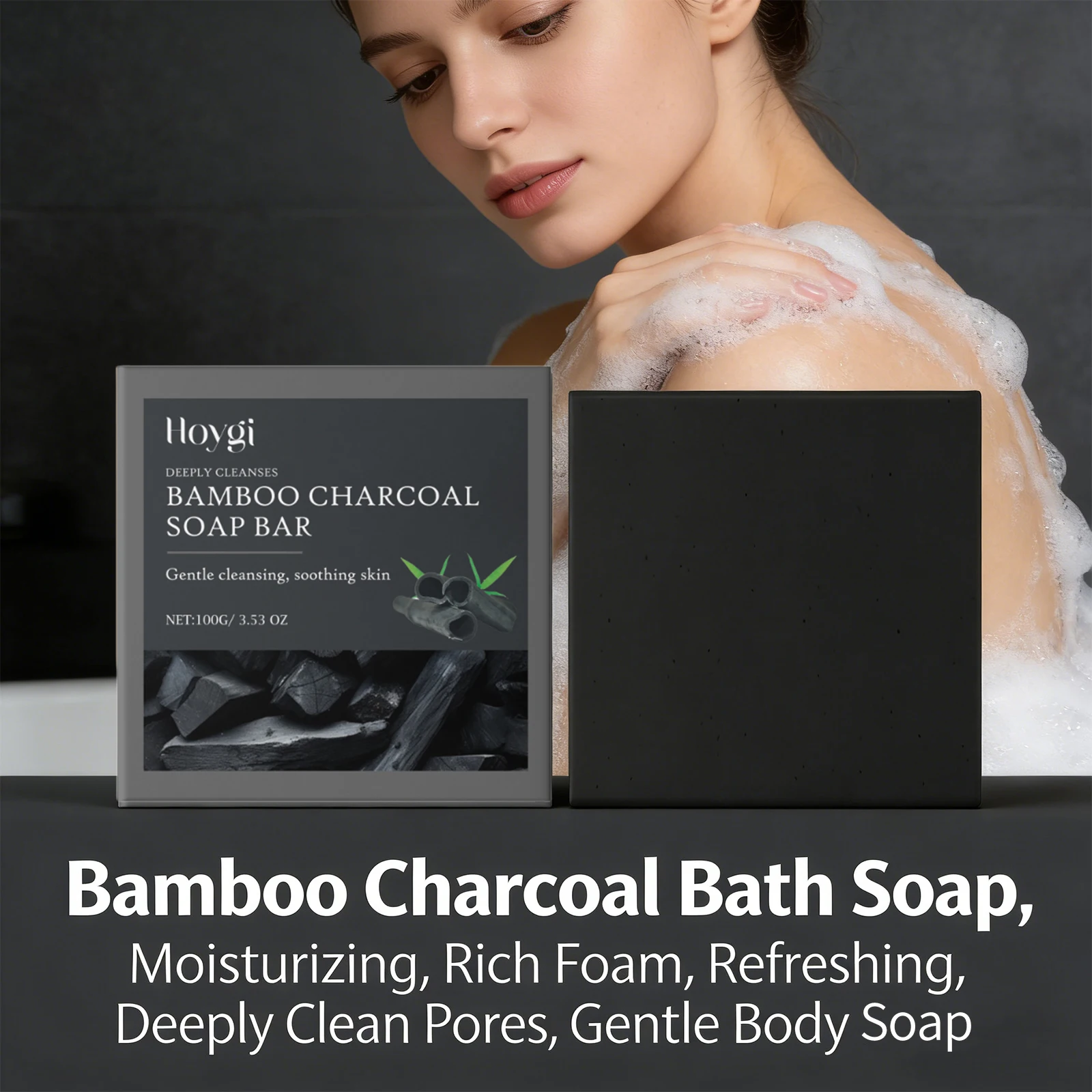 Bamboo Charcoal Bath Soap Deep Cleansing Pores Shrinking Blackhead Remove Acne Improve Dull Skin Nourishing Brighten Body Wash
Bamboo Charcoal Bath Soap Deep Cleansing Pores Shrinking Blackhead Remove Acne Improve Dull Skin Nourishing Brighten Body Wash