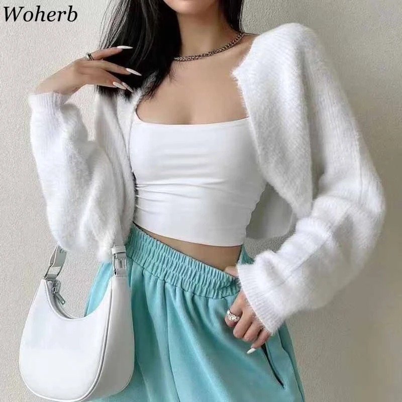 Korean Sueter Mujer Cropped Cardigan Women Clothing Long Sleeve O-neck Tunic Solid Pull Femme Fashion Knitting Sweater Jackets
Korean Sueter Mujer Cropped Cardigan Women Clothing Long Sleeve O-neck Tunic Solid Pull Femme Fashion Knitting Sweater Jackets