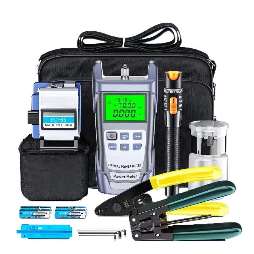 FTTH Fiber Optic Equipment Cold Connection Tool Power Meter Visual Fault Locator Optical Splicing Machine OPM FTTH Tools Kits