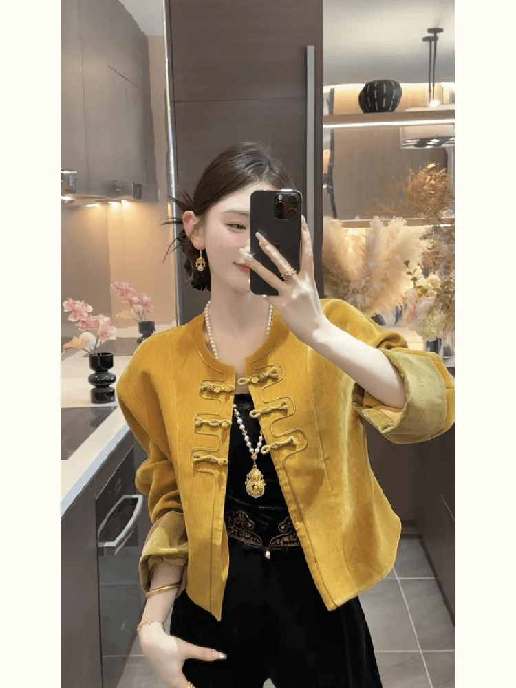 New Trendy Women's Shirt Collar Jacket Chinese Style Embroidery Button up Loose Fit Korean Fashion Autumn Outerwear for Ladies
New Trendy Women's Shirt Collar Jacket Chinese Style Embroidery Button up Loose Fit Korean Fashion Autumn Outerwear for Ladies