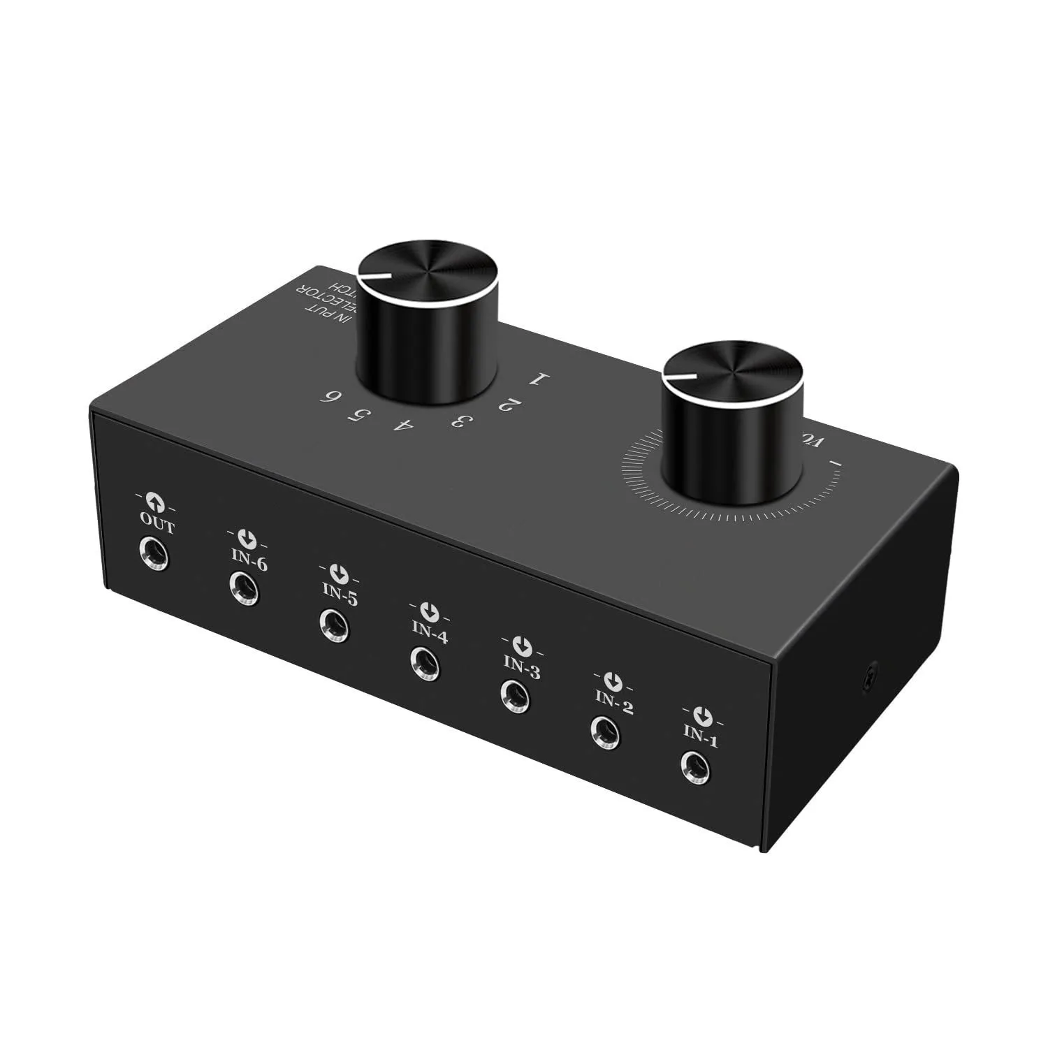 3.5mm stereo r/l left and right channel o 6-in-1-out switcher six-in-one-out amplifier
3.5mm stereo r/l left and right channel o 6-in-1-out switcher six-in-one-out amplifier