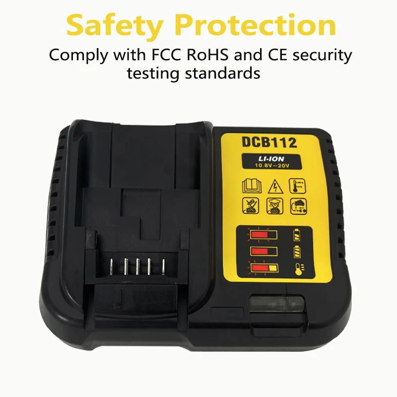 DCB112 Li ion Battery Charger for Dewalt 12V 18V 20V/60V MAX Lithium-Ion Batteries DCB120 DCB200 DCB205 DCB609 DCB606 US/EU Plug
DCB112 Li ion Battery Charger for Dewalt 12V 18V 20V/60V MAX Lithium-Ion Batteries DCB120 DCB200 DCB205 DCB609 DCB606 US/EU Plug
