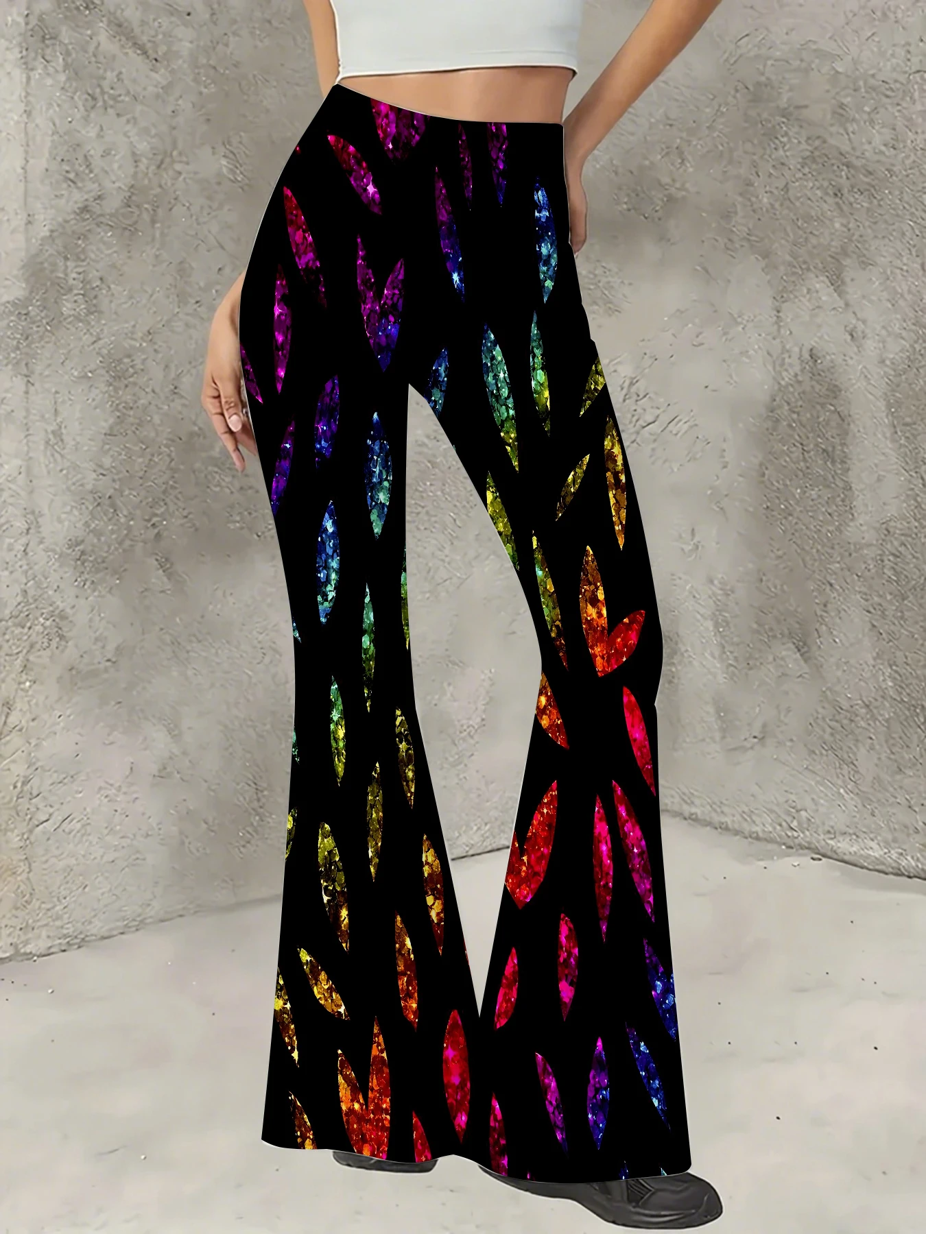 Women's Boho Printed Flare Pants Vintage Knit High Waist Wide Leg Trousers
Women's Boho Printed Flare Pants Vintage Knit High Waist Wide Leg Trousers