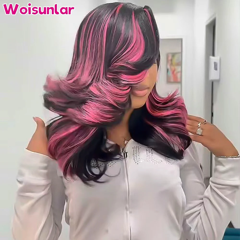 36inches Highlight Black and pink lace Front Human Hair Wigs Body wave Black women13x4 Transparent Lace Natural 100% Human hair
36inches Highlight Black and pink lace Front Human Hair Wigs Body wave Black women13x4 Transparent Lace Natural 100% Human hair