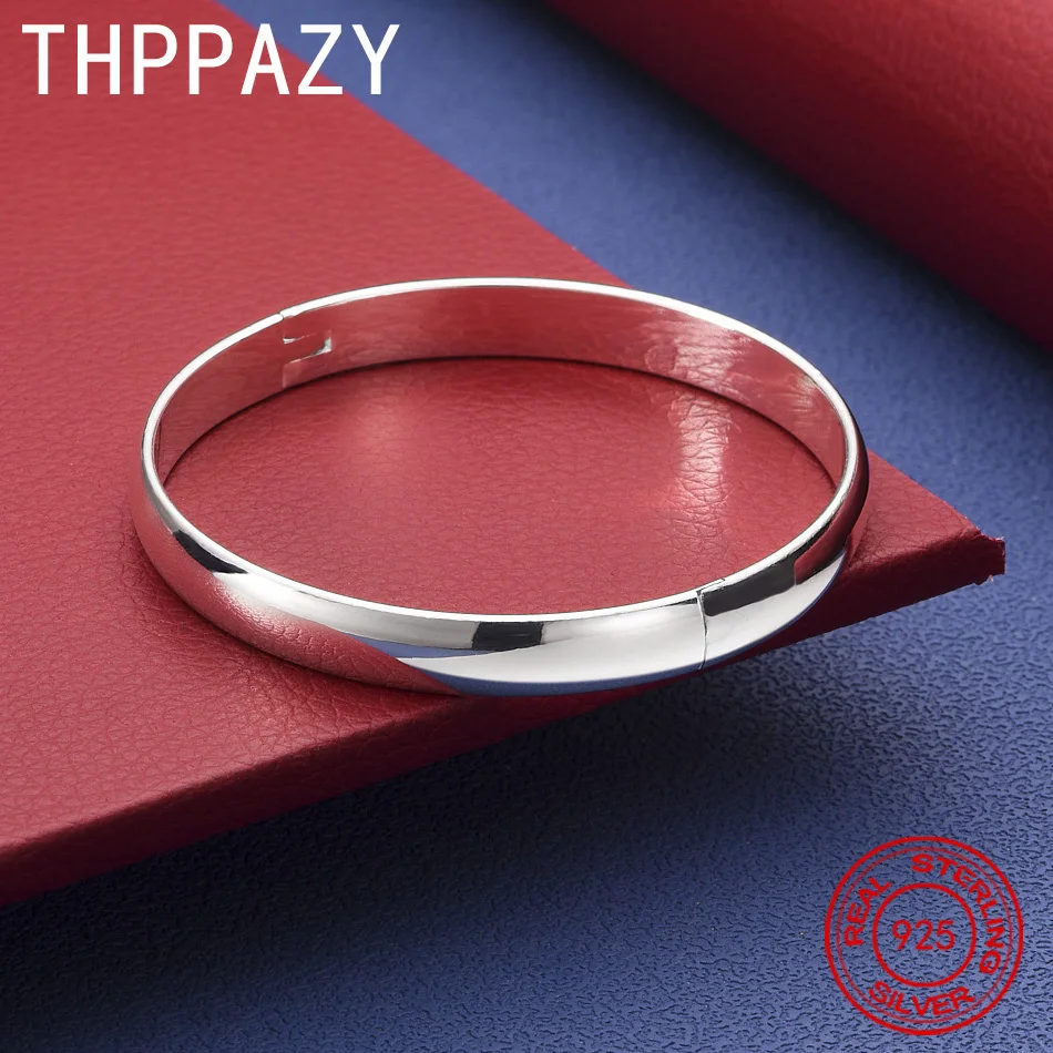 THPPAZY 925 Sterling Silver 8mm Round Bangle Simple New Style Fashion For Men Women Party Birthday Christmas Jewelry Accessories
THPPAZY 925 Sterling Silver 8mm Round Bangle Simple New Style Fashion For Men Women Party Birthday Christmas Jewelry Accessories