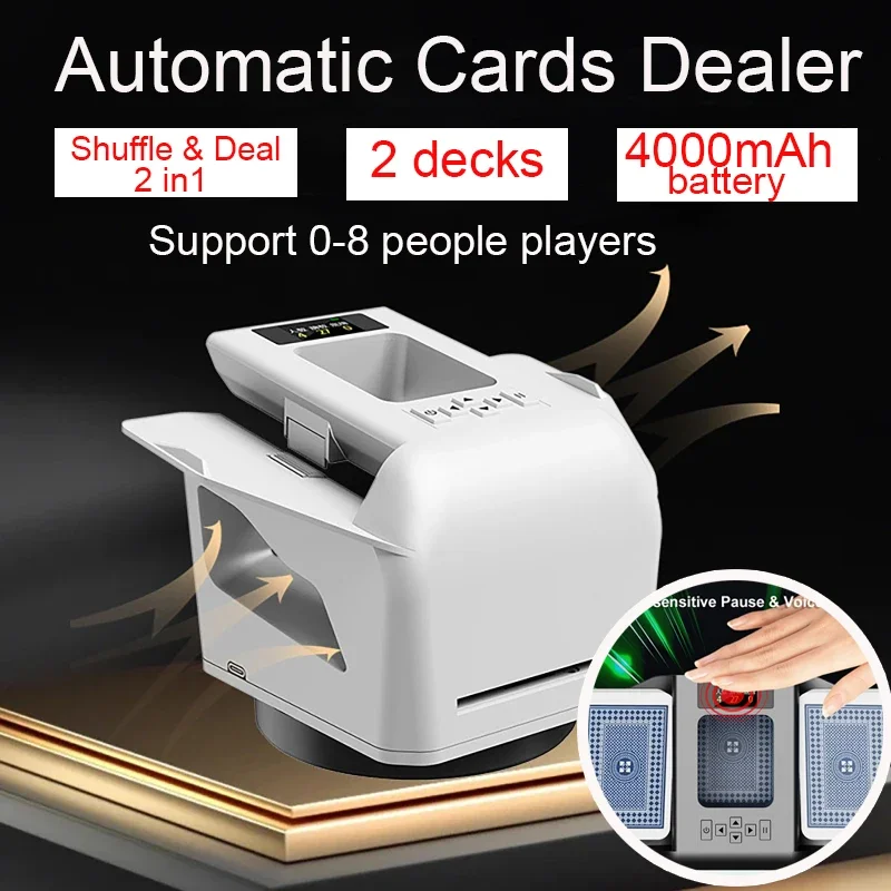 Automatic Card Dealer 2 in1 Shuffle & Deal Touch-Sensitive Dealer 2 Decks 4000mAh for Camping Birthday Parties 8 People Players
Automatic Card Dealer 2 in1 Shuffle & Deal Touch-Sensitive Dealer 2 Decks 4000mAh for Camping Birthday Parties 8 People Players
