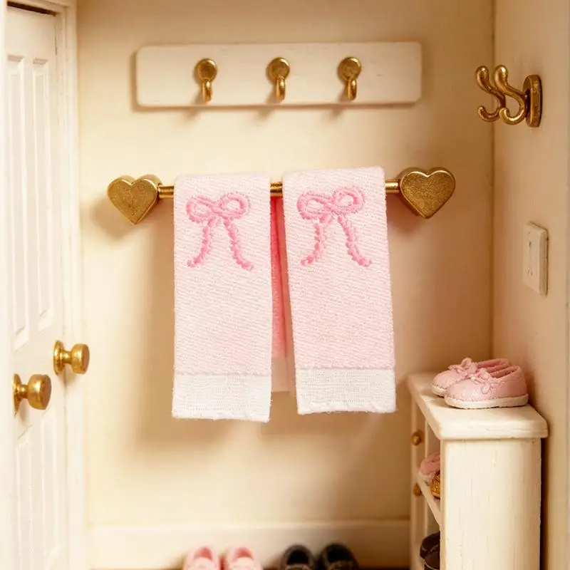 Realistic 1:12 Mini Pink Towel with Bow Embroidery for Dollhouse Bathroom Set Unique Decorative Accessory
Realistic 1:12 Mini Pink Towel with Bow Embroidery for Dollhouse Bathroom Set Unique Decorative Accessory