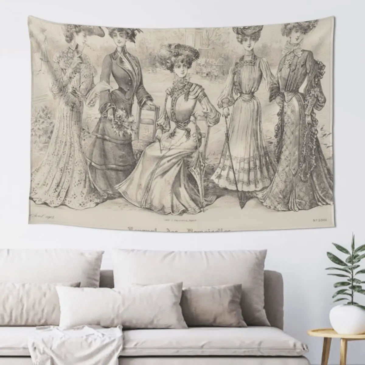 1903 Vintage French Ladies Fashion Plate Tapestry Wallpaper Bedroom Decorations For Your Bedroom Tapestry
1903 Vintage French Ladies Fashion Plate Tapestry Wallpaper Bedroom Decorations For Your Bedroom Tapestry