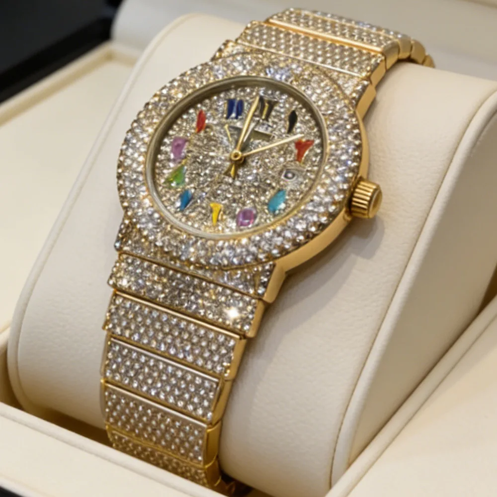 Full Diamond High Quality Color Dial Hip Hop Iced Out Quartz Watch Mens Hip Hop Bling Clocks AAA Luxury Wrist Watches Man Reloj
Full Diamond High Quality Color Dial Hip Hop Iced Out Quartz Watch Mens Hip Hop Bling Clocks AAA Luxury Wrist Watches Man Reloj