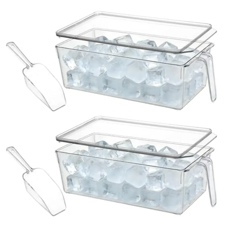 2 Set Ice Bin for Freezer with Lid and 2 Scoop Set Plastic Freezer Ice Bin with Pull-Out Handle Clear Storage Bucket Kitchen Fo
2 Set Ice Bin for Freezer with Lid and 2 Scoop Set Plastic Freezer Ice Bin with Pull-Out Handle Clear Storage Bucket Kitchen Fo