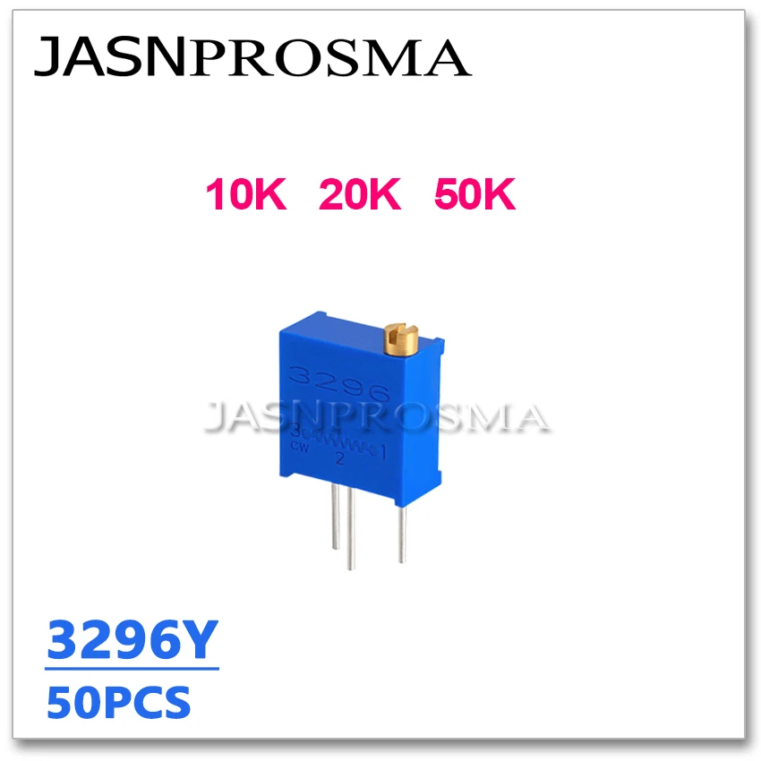 JASNPROSMA 50PCS 3296Y 10K 20K 50K 103 203 503 OHM 3296Y-1-103LF 3296Y-1-203 original trimpot Trimmer resistor Potentiometer
JASNPROSMA 50PCS 3296Y 10K 20K 50K 103 203 503 OHM 3296Y-1-103LF 3296Y-1-203 original trimpot Trimmer resistor Potentiometer