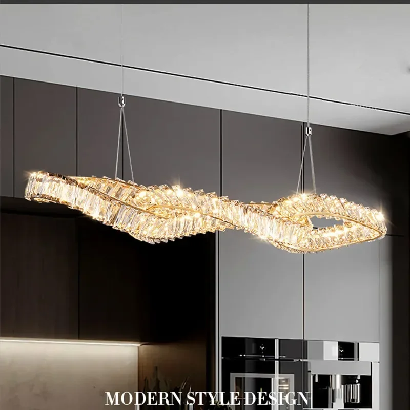 Dining Room Luxury K9 Crystal Lustre Dimmable Pendant Lights Plated Gold Metal Irregular Hanging Lamp Led Deco Suspend Light
Dining Room Luxury K9 Crystal Lustre Dimmable Pendant Lights Plated Gold Metal Irregular Hanging Lamp Led Deco Suspend Light