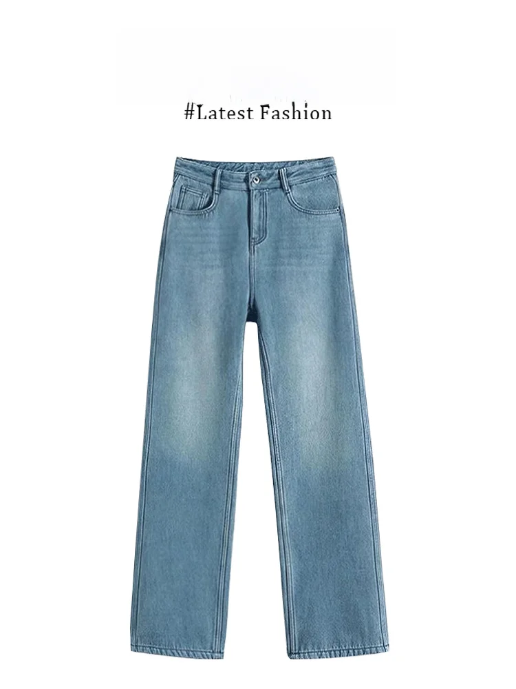 Spring Summer Straight Leg Jeans Women's Slim Wide Leg Pants Hip Concealing Slimming Suitable for Pear Shaped Body
Spring Summer Straight Leg Jeans Women's Slim Wide Leg Pants Hip Concealing Slimming Suitable for Pear Shaped Body